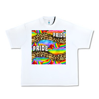 White Pride lgbtq leopard with love and rainbow seamless Urban Heavy Tee - BundleAndBundleShop