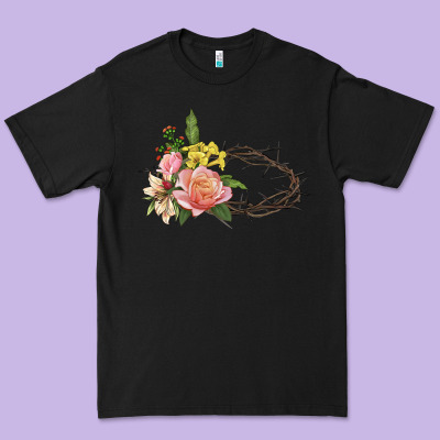 Crown Of Thorns Floral Easter Premium Tee Designed By Cowgirlartshop