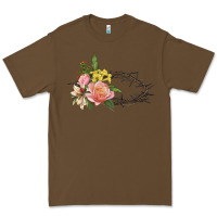 Cacao Crown of thorns floral Easter Premium Tee - CowGirlArtShop