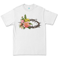 White Crown of thorns floral Easter Premium Tee - CowGirlArtShop