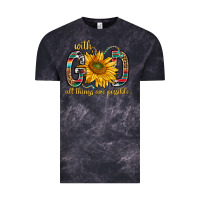 Cloud Black with god all things are possible with sunflower bbs Vintage Tee - BundleAndBundleShop