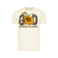With God All Things Are Possible With Sunflower Bbs Vintage Tee | Teevron