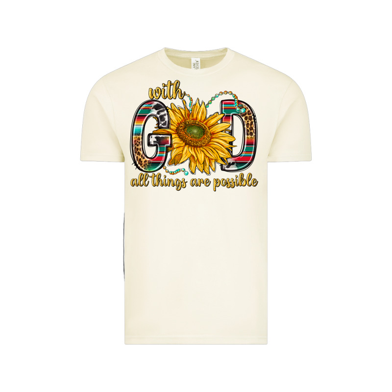 With God All Things Are Possible With Sunflower Bbs Vintage Tee by BundleAndBundleShop | Teevron