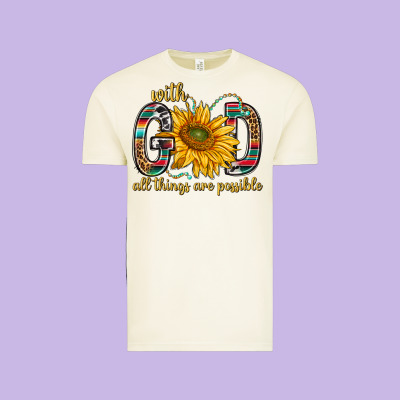 With God All Things Are Possible With Sunflower Bbs Vintage Tee Designed By Bundleandbundleshop