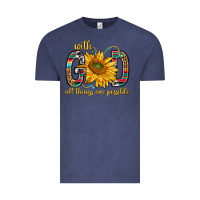 Vintage Denim with god all things are possible with sunflower bbs Vintage Tee - BundleAndBundleShop