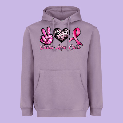Peace Love Cure Heavyweight Hoodie Designed By Jahusdesignshop