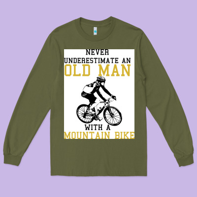 Never Underestimate An Old Man With A Mountain Bike Long Sleeve Tee Designed By Bettercallsaul