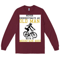 Burgundy Never Underestimate An Old Man With A Mountain Bike Long Sleeve Tee - Bettercallsaul