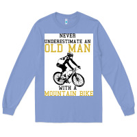 Colony Blue Never Underestimate An Old Man With A Mountain Bike Long Sleeve Tee - Bettercallsaul