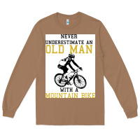 Toasted Coconut Never Underestimate An Old Man With A Mountain Bike Long Sleeve Tee - Bettercallsaul