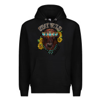 Black turquoise bison Premium Hoodie - RacoonDesign
