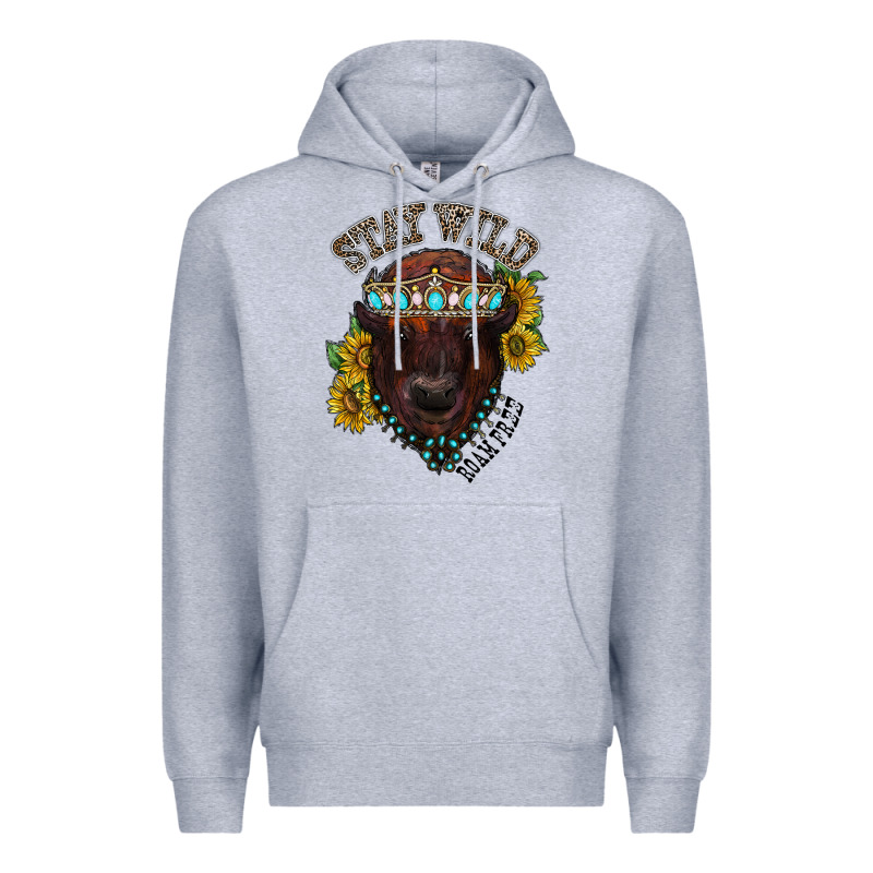 Turquoise Bison Premium Hoodie by RacoonDesign | Teevron
