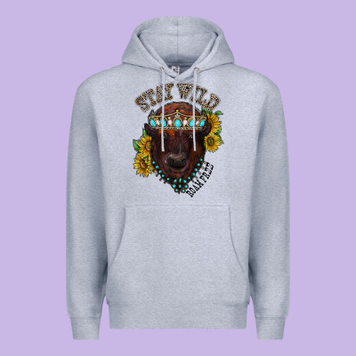 Turquoise Bison Premium Hoodie Designed By Racoondesign