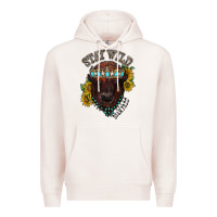 Pale Pink turquoise bison Premium Hoodie - RacoonDesign
