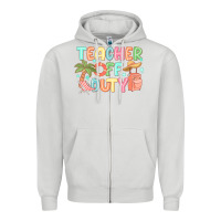 Dove Grey teacher off duty summer Zipper Hoodie - JahusDesignShop