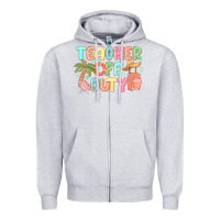 Heather Grey teacher off duty summer Zipper Hoodie - JahusDesignShop