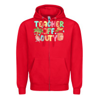 Red teacher off duty summer Zipper Hoodie - JahusDesignShop