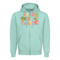Seafoam teacher off duty summer Zipper Hoodie - JahusDesignShop