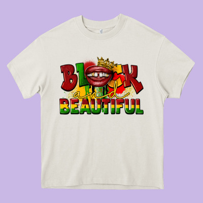 Black And Beautiful Heavy Core Tee Designed By Cowgirlartshop