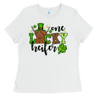 St. Patrick's Day One Lucky Heifer Ladies Tee | Teevron