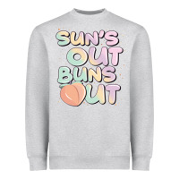 Heather Grey sun's out buns out Heavyweight Sweatshirt - JahusDesignShop