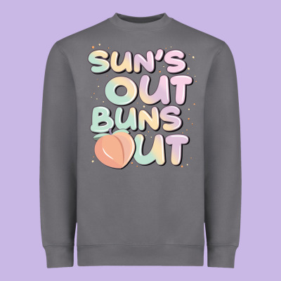 Sun's Out Buns Out Heavyweight Sweatshirt Designed By Jahusdesignshop
