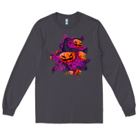 Smoke halloween pumpkin patch  3 Long Sleeve Tee - BundleAndBundleShop