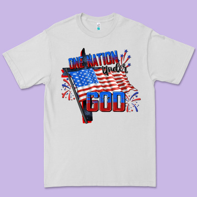 One Nation Under God 4th Of July Premium Tee Designed By Cowgirlartshop