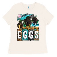 Bone Easter Day Monster truck crushing eggs Ladies Tee - OliviaCreatesArt