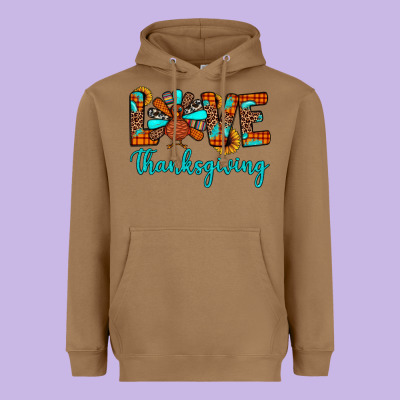 Love Thanksgiving Heavyweight Hoodie Designed By Jahusdesignshop