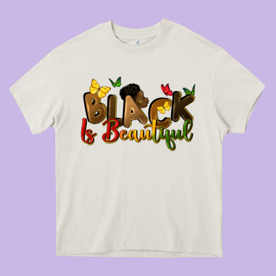 Black Is Beautiful Heavy Core Tee Designed By Cowgirlartshop