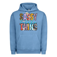 Pigment Pebble Blue sassy little thing Urban Hoodie - RanaPortraitStore