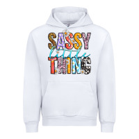 White sassy little thing Urban Hoodie - RanaPortraitStore