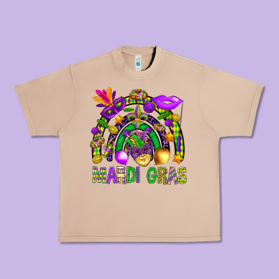 Mardi Gras Rainbow Urban Heavy Tee Designed By Bundleandbundleshop