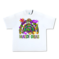 White Mardi Gras Rainbow Urban Heavy Tee - BundleAndBundleShop