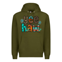 Army Green yee haw Premium Hoodie - RacoonDesign