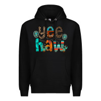 Black yee haw Premium Hoodie - RacoonDesign