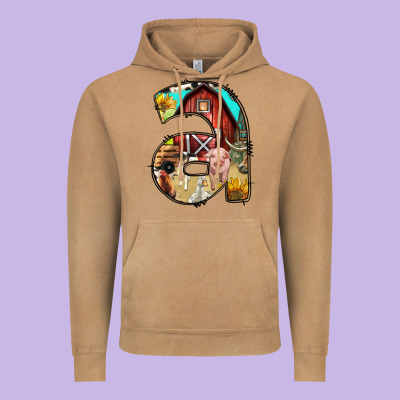Farm Life Alphabet Lowercase Letters A Vintage Hoodie Designed By Bundleandbundleshop