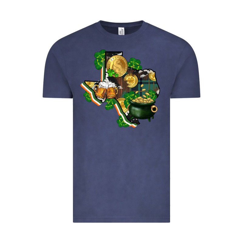 Texas Map St Patricks Day Vintage Tee by FaDigitalArtStudio | Teevron