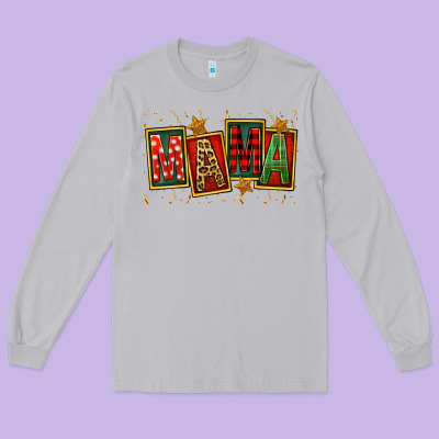 Mama Christmas Long Sleeve Tee Designed By Fadigitalartstudio