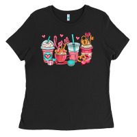 Valentines Day Coffee Cups (1) Ladies Tee | Teevron