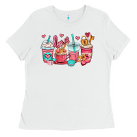 White valentines day coffee cups (1) Ladies Tee - OliviaCreatesArt