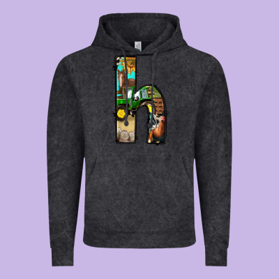 Farm Life Alphabet Lowercase Letters H Vintage Hoodie Designed By Bundleandbundleshop