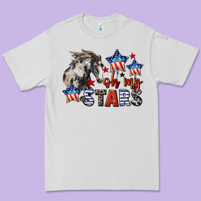 Oh My Stars Horse 4th Of July Premium Tee Designed By Cowgirlartshop