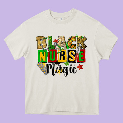 Black Nurse Magic Juneteenth Heavy Core Tee Designed By Cowgirlartshop