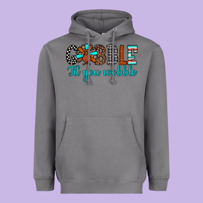 Gobble Til Tou Wobble Heavyweight Hoodie Designed By Jahusdesignshop