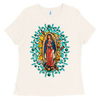Bone Our Lady Of Guadalupe Gemstone Sunflowers Ladies Tee - FaDigitalArtStudio