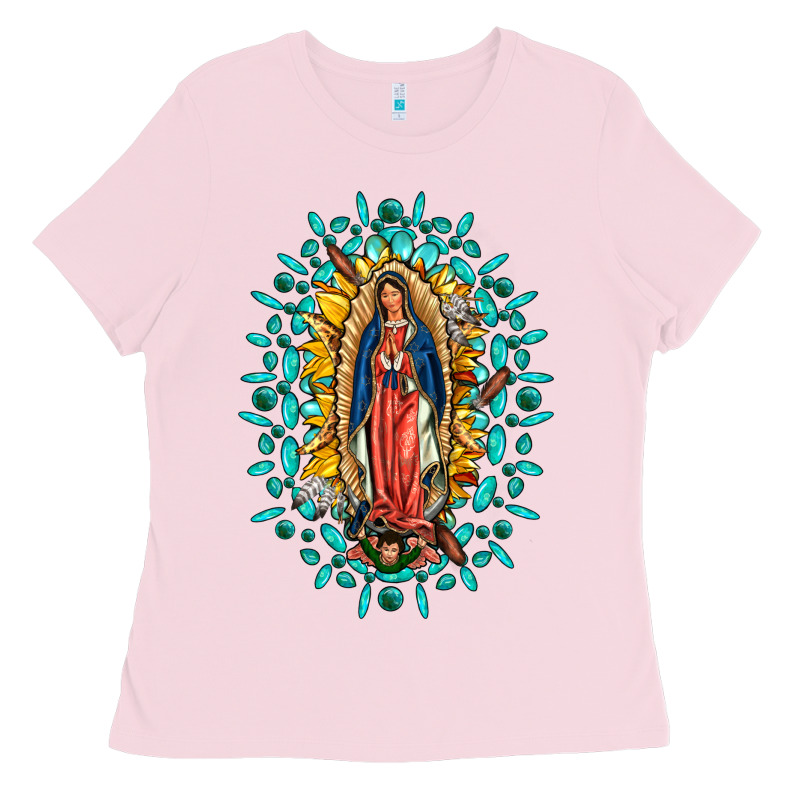 Our Lady Of Guadalupe Gemstone Sunflowers Ladies Tee by FaDigitalArtStudio | Teevron