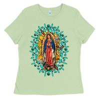Matcha Our Lady Of Guadalupe Gemstone Sunflowers Ladies Tee - FaDigitalArtStudio