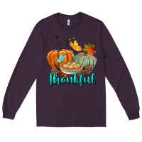 Plum thankful pumpkins Long Sleeve Tee - BundleAndBundleShop
